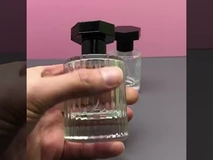 Butelka perfum 30 ml sześciokątna okrągła zakrętka w pionowe paski Butelka perfum z rozpylaczem 50 ml