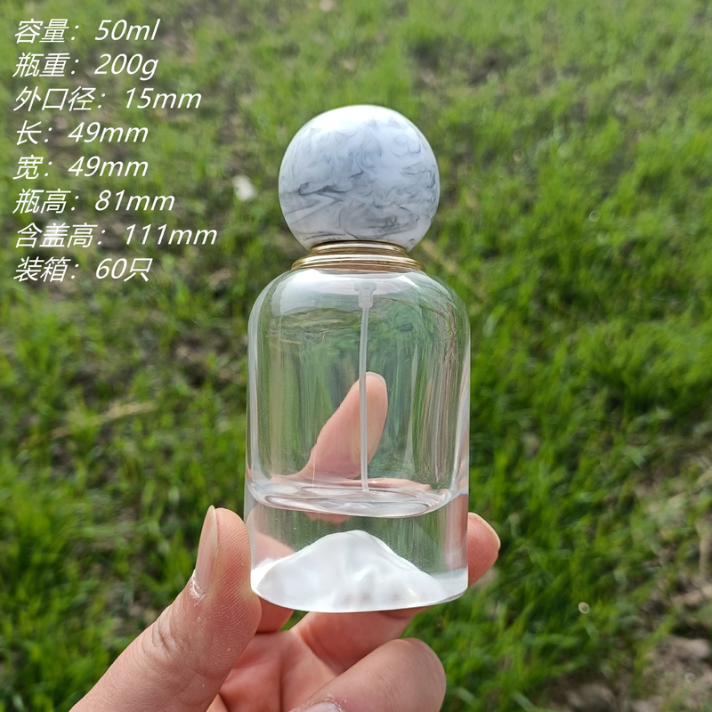 Recyclable 50ml Perfume Spray Bottle Thick Bottom Bayonet Color Glass