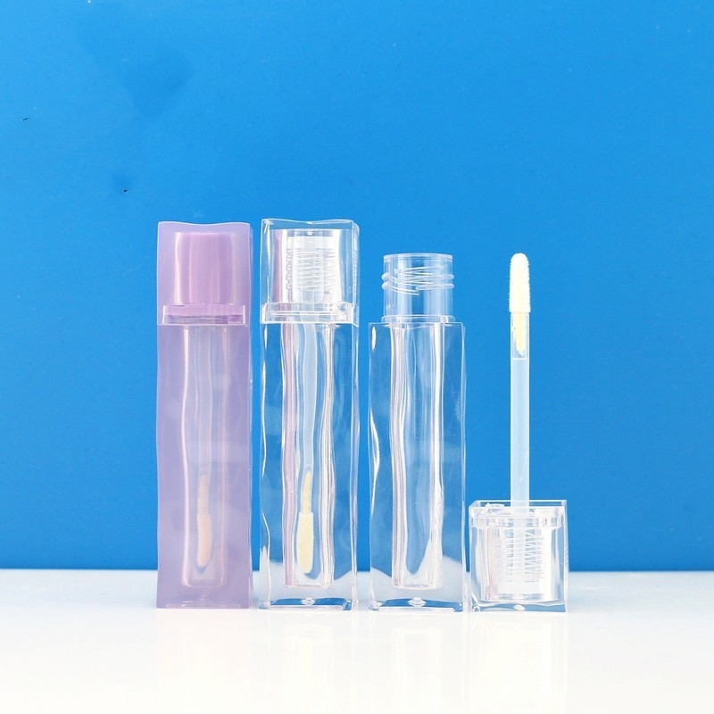 Wave Transparent Lip Color Empty Tube Glass Glaze 5ml Cosmetic Packaging