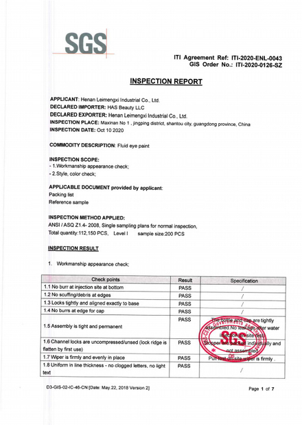 Chiny Henan Leimengxi Industrial Co., Ltd. Certyfikaty